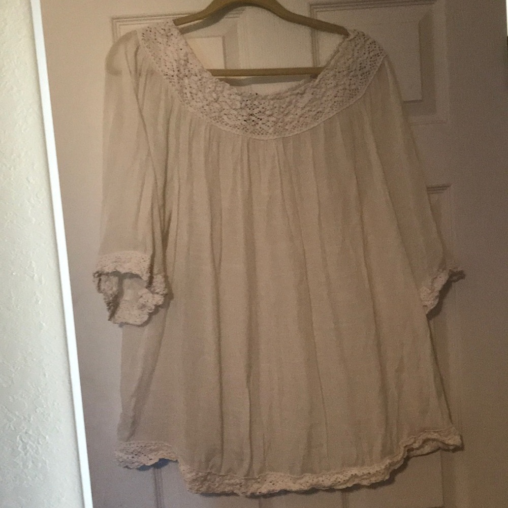 Crochet accented top